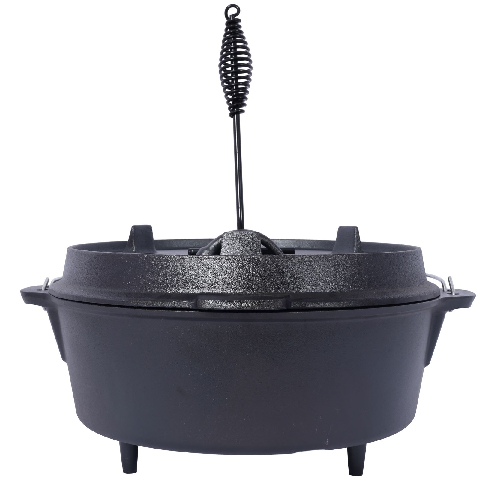 Dutch Oven. Outdoor Camping Deep Pot For Camping Fireplace Cooking Barbecue Baking Campfire With Leg Base