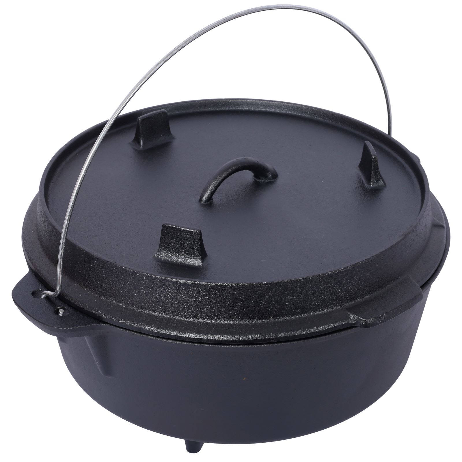 Dutch Oven. Outdoor Camping Deep Pot For Camping Fireplace Cooking Barbecue Baking Campfire With Leg Base